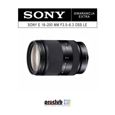 Gwarancja extra Sony E 18–200 mm F3.5–6.3 OSS LE