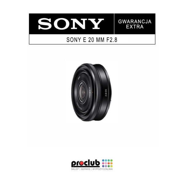Gwarancja extra Sony E 20 mm F2.8