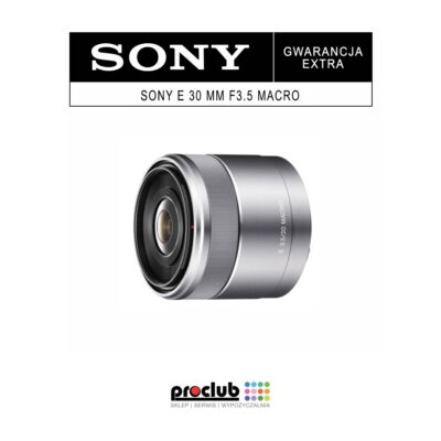 Gwarancja extra Sony E 30 mm F3.5 Macro