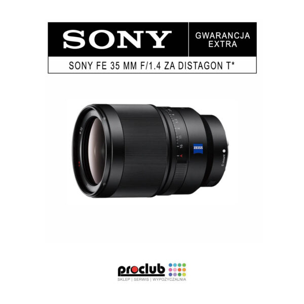 Gwarancja extra Sony FE 35 mm f/1.4 ZA Distagon T*