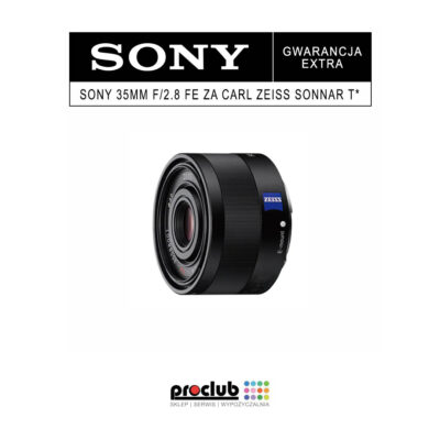 Gwarancja EXTRA Sony 35mm f/2.8 FE ZA Carl Zeiss Sonnar T*