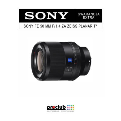 Gwarancja EXTRA Sony FE 50 mm f/1.4 ZA Zeiss Planar T*