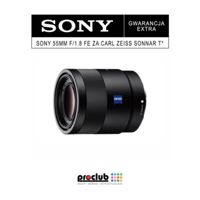 Gwarancja EXTRA Sony 55mm f/1.8 FE ZA Carl Zeiss Sonnar T*