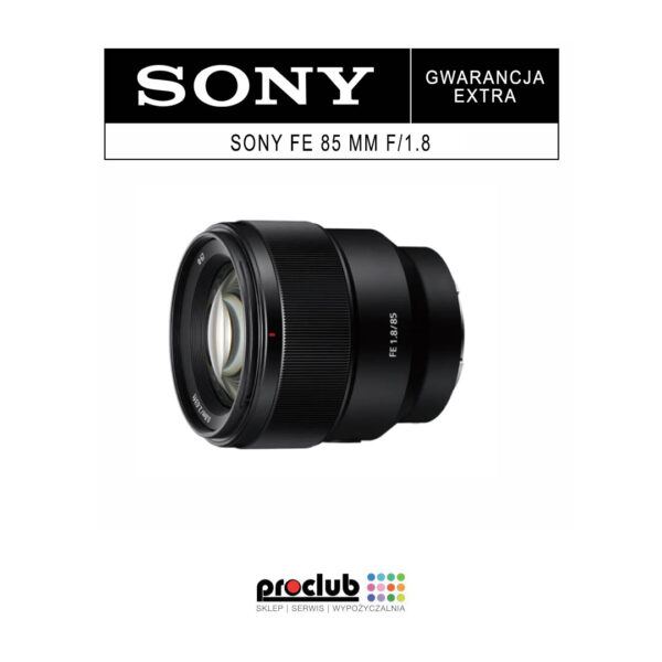 Gwarancja EXTRA Sony FE 85 mm f/1.8