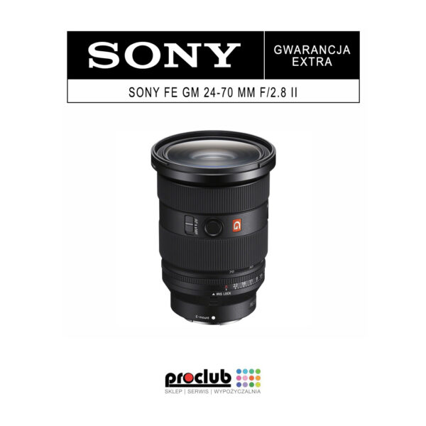Gwarancja Extra dla obiektywu Sony FE GM 24-70mm f/2,8 II